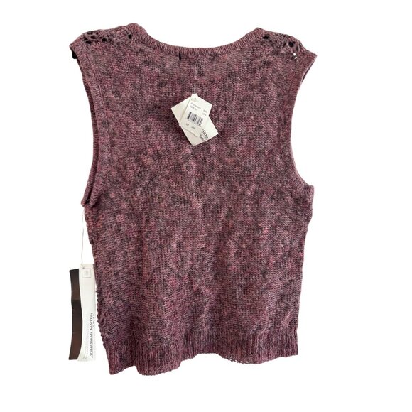 Jonathan Martin Studio Womens Sleeveless Knit Sweater Size L Ramie Blend Purple - Picture 4 of 4